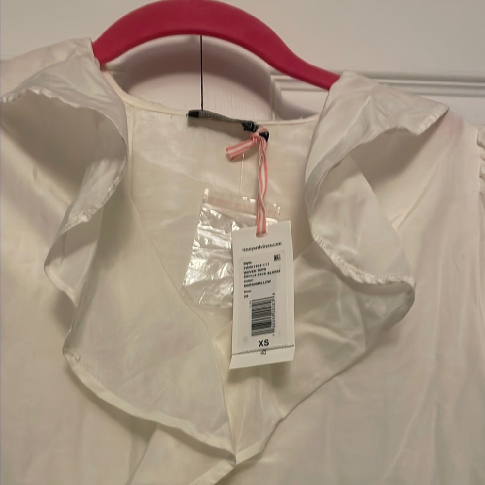 White Ruffled Blouse - Picture 3 of 7